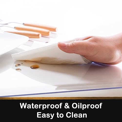 Crystal PVC Office Desk Pad Clear Plastic Vinyl Desk Pad Blotter Mats with Mouse Pad for Home Office Laptop Computer Desktop Keyboard Pads Durable Desk Mat 20x36 inch Waterproof Non-Slip Wipeable - size: 20X36 inch