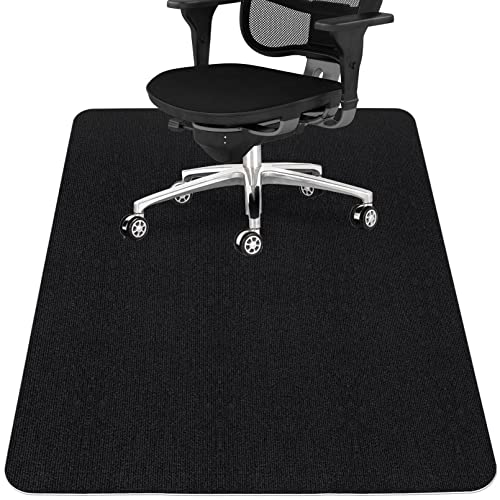 Sycoodeal Office Chair Mat,Computer Gaming Desk Chair Mat for Hard Wood & Tile Floor,Large Anti-Slip Floor Protector Rug,Easy to Clean,40" X 55" Black - size: 40*55"