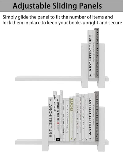 100% Solid Wood Adjustable Desktop Bookshelf, Retro Tabletop Bookshelf, Desk Shelf for Living Room, Home, Office, Perfect for Magazine, Books, Cookbooks, No Tools Required to Assemble (White) - color: White
