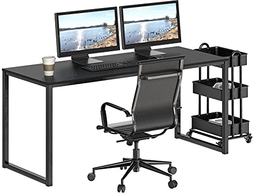SHW Mission 55-Inch Home Office Computer Desk, Black - color: Black, size: 55-Inch