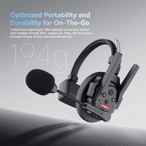 SYNCO Xtalk XPro2 Wireless Intercom Headset System for 2 Users, 500m | Full-Duplex Talk for 2 Users, ENC 2.0, Dual Antennas, 500m Range, 24-Hour Replaceable Battery and 3.5mm Monitoring - size: 2 PCS