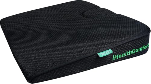 IHEALTHCOMFORT(19.7×17.7inches Extra Large Sciatica Seat Cushion for Office Chair,Oversized Car and Truck Seat Cushion,U-Cut Long Sitting Pain Relief Chair Pad - size: 19.7x17.7