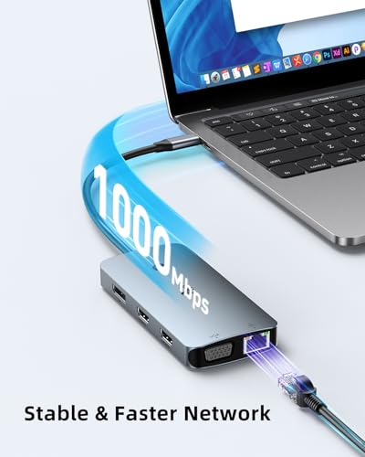 4 Monitors Docking Station 4K HDMI 9-in-1 LIONWEI USB C Hub for Laptop Mac - color: 9-in-1 (4 Monitor)