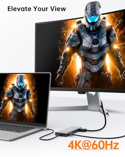 NOVOO 12 in 1 Docking Station Dual Monitor with 2 HDMI, VGA | Latptop Docking Station with 5 USB Ports, 100W PD, USB-C Data, SD/TF Card Reader, Compatible with MacBook/Dell/HP/Surface - style: 12-in-1