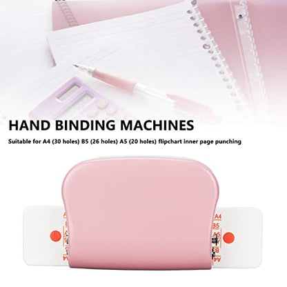 Manual Binding Machines, Heavy Duty 6mm Coil Binding Machine with Ruler for B5 A5 Documents Multipurpose Hand Punch Tool for Office School Use