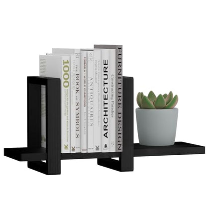 100% Solid Wood Adjustable Desktop Bookshelf, Retro Tabletop Bookshelf, Desk holder Shelf for Living Room, Home, Office, Perfect for Magazine, Books, Cookbooks, No Tools Required to Assemble (Black) - color: Black