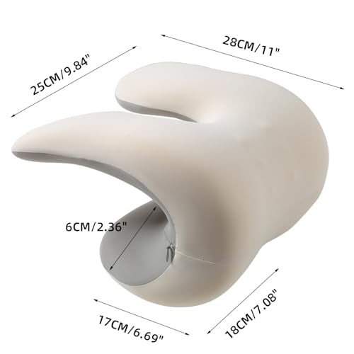 SheRest Office Chair Neck Pillow, Memory Foam Ergonomic Nap Pillow Office Chair Headrest Accessory, Neck Support Pillow Ideal for Office and Gaming, Gray and White - color: White and Gray