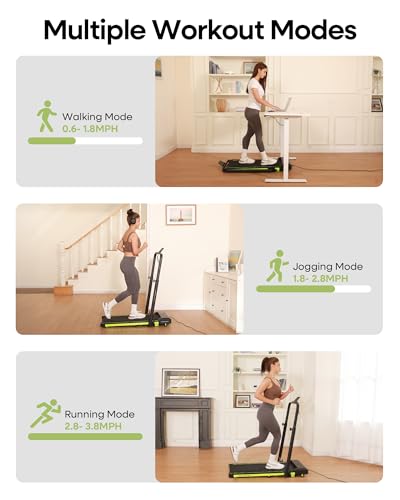 Walking Pad Treadmill with Incline and Height Adjustable Handle Bar | Small Foldable Treadmills for Home,3.0HP Under Desk Walking Pad,300lbs Capacity,Compact Quiet for Apartment Office
