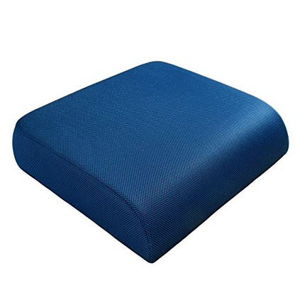 YOUFI Extra Thick Large Seat Cushion -19 X 17.5 X 4 Inch Gel Memory Foam Cushion with Carry Handle Non Slip Bottom - Pain Relief Coccyx Cushion for Wheelchair Office Chair (Blue (1PACK)) - color: Blue