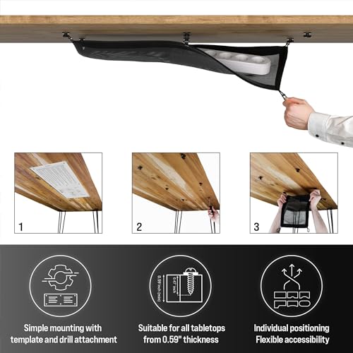 Cable Management net - Under Desk Cable Management Tray - Cable net - Wire Management Under Desk - Cord Organizer