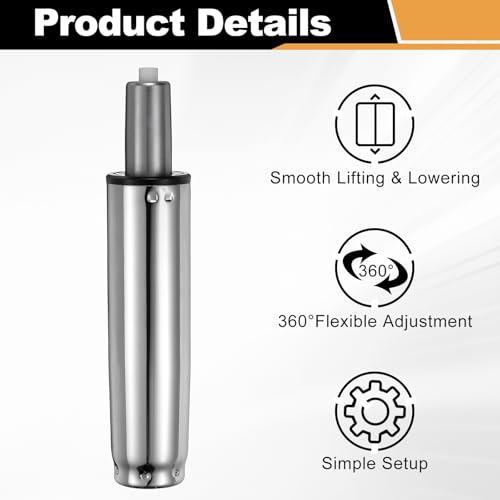 uxcell Office Chair Gas Cylinder, 14 Inch Class 3 Gas Cylinder Replacement Universal Hydraulic Pneumatic Lift Piston for Office Gaming Chair Desk Stools, Silver Tone - color: Silver Tone, size: 14 Inch