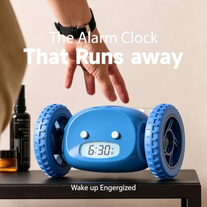 CLOCKY Runaway Digital Loud Rolling Alarm Clock for Heavy Sleeper Adults - color: Blue
