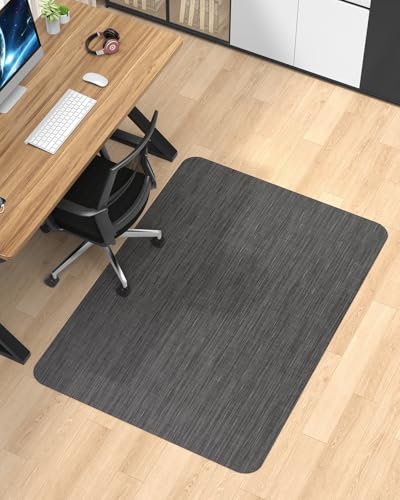 Blvornl Office Chair Mat for Hardwood Floor, 50"*63" Desk Computer Chair Mat for Hard Wood, Large Anti-Slip Hard Floor Protector for Rolling Chair, PVC Desk Rug for Office Black - color: Black, size: 50"*63"