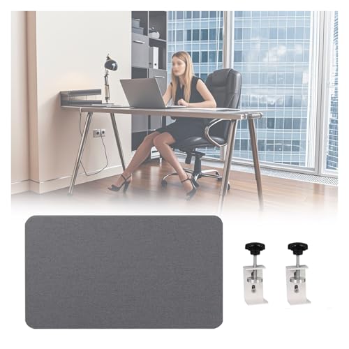 Clamp-On Under Desk Privacy Panel, 25" Dark Grey, Customizable Sizes, Enhanced Privacy for Standing Desks, Commercial Use, Secure Your Workspace - color: Dark Grey, size: Length 25 inch