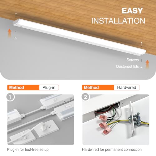 36inch Linkable Under Cabinet Lighting Hardwired Plug-in,Wired LED,18W - color: 1 Pack, size: 36 INCH