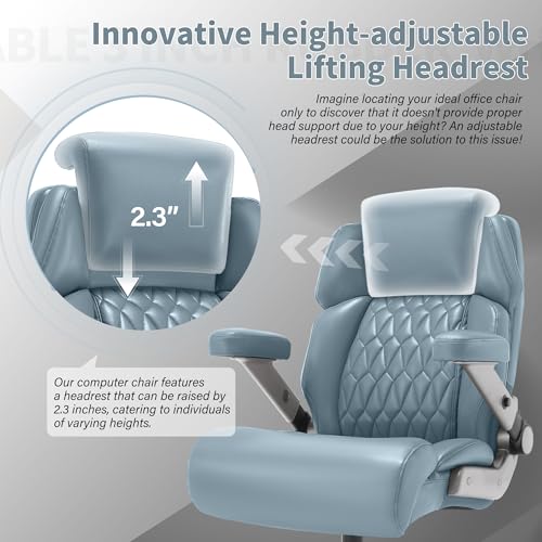 Big and Tall Office Chair 700lbs, Ergonomic High Back Computer Desk Chair - color: Blue