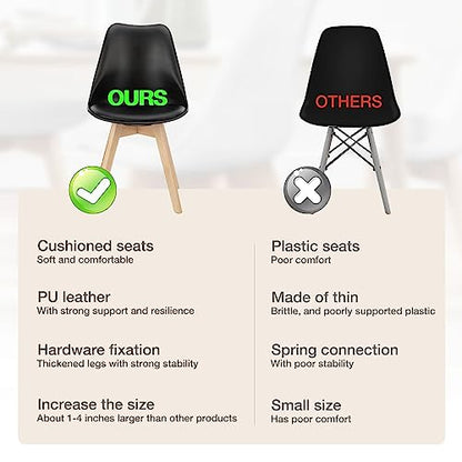 OLIXIS Dining Chairs Set of 8, PU Leather Accent Chairs for Living Room - color: Black, size: 8 PC