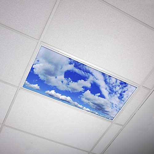 OCTO LIGHTS Cloud Fluorescent Light Covers 2x4 Backlit Film Insert - 1 Pack | ASTM E84 & UL723 Fire Safety Certified | Reduces Glare & Eye Strain | Easy Drop-In Install | Classroom Decor | Sky Panel - color: Altocumulus Sunscape, size: 1pk