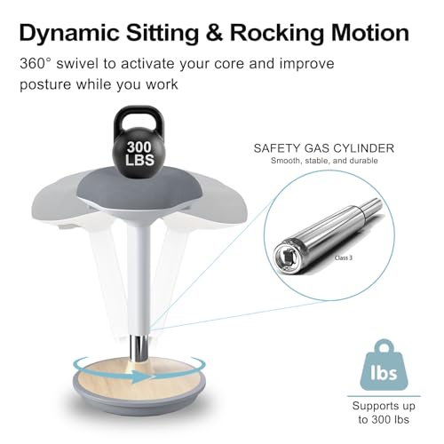 Adult Wobble Stool,Anti-Fatigue Standing Desk Stool,Light Wood - color: Light Wood