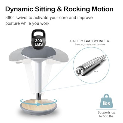 Adult Wobble Stool,Anti-Fatigue Standing Desk Stool,Light Wood - color: Light Wood