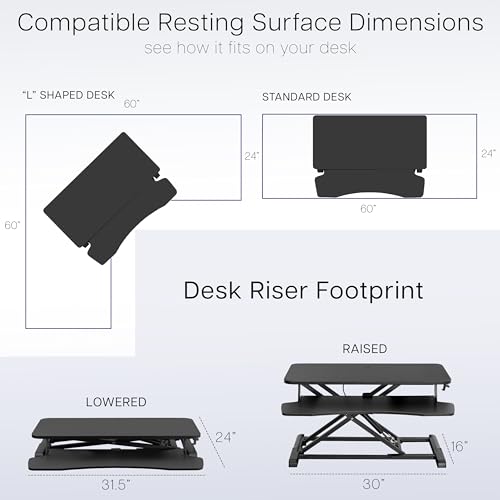 VIVO Dark Walnut 32 in Standing Desk Converter, DESK-V000KA - color: Dark Walnut, size: 32"