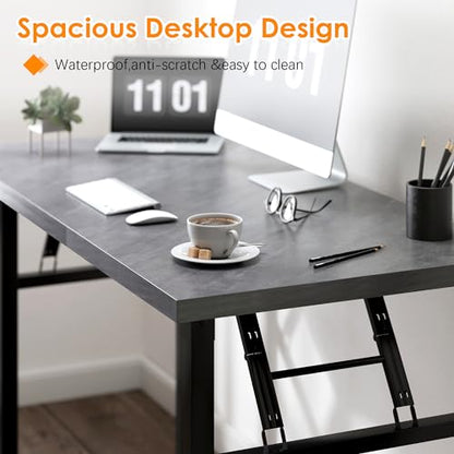 Need Small Folding Computer Desk, 39.4 Inch Writing Table, Grey - color: Grey, size: 39.4 inches