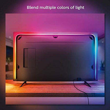 Philips Hue Play Gradient 65" Smart TV Light Strip, Flowing Color-Changing LED Strip Lights, Multicolor TV Backlight Sync with Music and Gaming, Requires Bridge & Sync Box, Control with App and Voice - size: 65-Inch