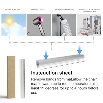 Desk Mat,21"x25" Office Chair Mat for Hard Floors,Computer Chair Mat Protector for Hard Surface,Desk Mat for Chair Can't be Used on Carpet,Office Floor Mat(Clear)