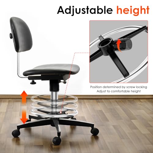 18" Foot Rest Ring for Drafting Stool & Office Chair, Chrome Steel - color: Silver, size: 18''
