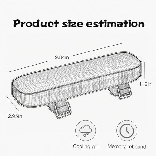 2-Piece,Office Chair Arm Covers,Office Chair Arm Pads,Cooling Gel Pads,Suitable for Gaming Chairs,Armrest Pads with Memory Foam,
