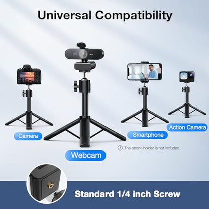 EMEET NOVA 4K Webcam with Tripod, PDAF Autofocus, Adjustable Heights - style: 4K Tripod 360° Swivel