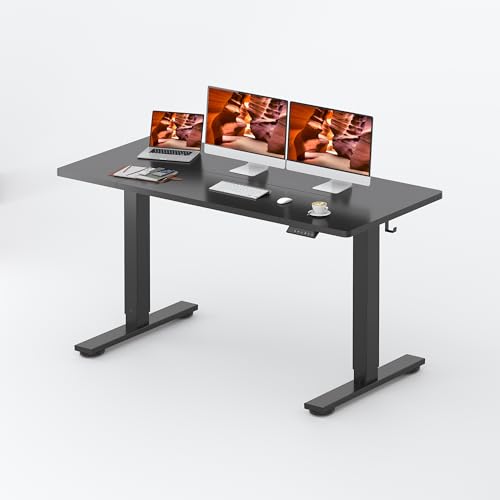 63''x32'' Large Stand Up Desk Adjustable for Computer Workstation | Black Standing Electric Splice Board Desk with Adjustable Height and Memory Preset, for Computer Workstation - color: Black, size: 6331