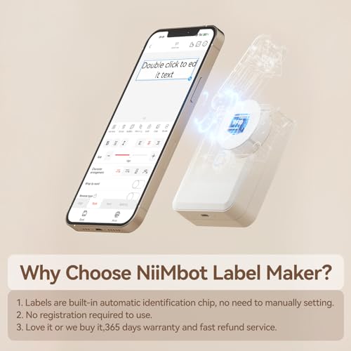 NIIMBOT D110 Label Maker, Bluetooth Printer with Multiple Templates, White