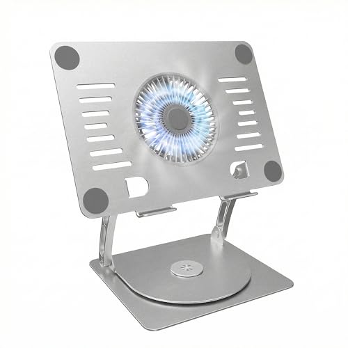 SHUWEI Gaming Laptop Cooling Pad with 360° Rotating, Fits 17.3'' Notebook - color: Silver, size: For 17" Laptop & 360°Rotation