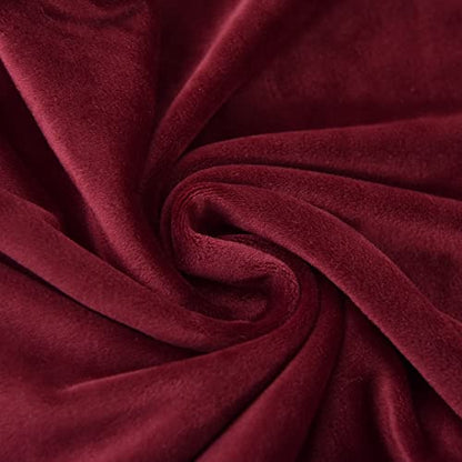 LiveGo Stretch Mid Century Modern Armchair Slipcover 1-Piece Jacquard Accent Chair Covers with Arms Soft Waterproof Chair Slipcovers for Living Room Furniture Protector Office (Velvet Wine Red) - color: Velvet Wine Red