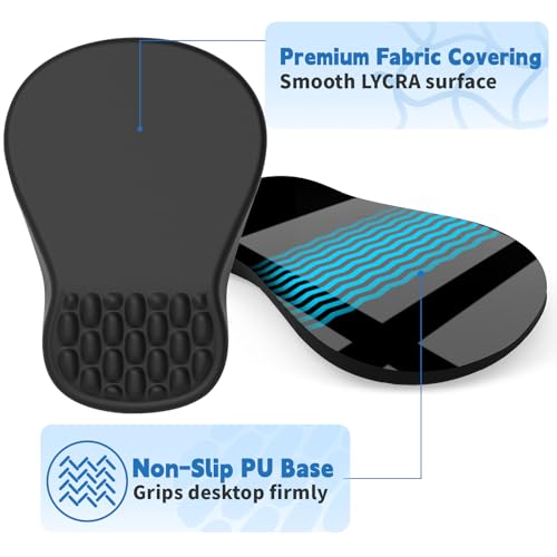 YIWEI Ergonomic Mouse Pad with Wrist Rest for Carpal Tunnel Pain Relief - color: Black