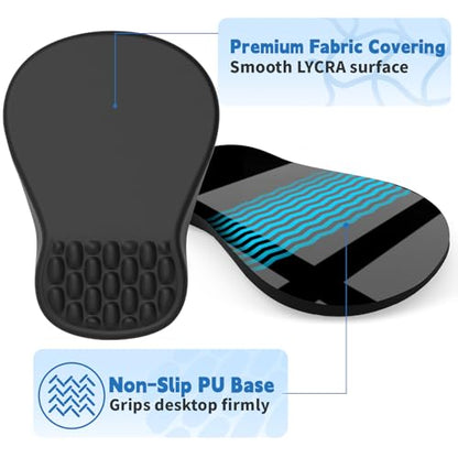 YIWEI Ergonomic Mouse Pad with Wrist Rest for Carpal Tunnel Pain Relief - color: Black