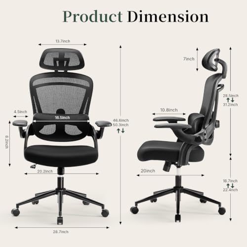 Ergonomic Home Office Chair, Computer Desk Chair, Mesh