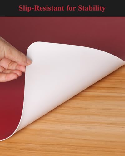Wine Red Plastic Table Cover Protector, 36" x 60" PVC Desk Pad Mat - color: Wine Red, size: 36" x 60"