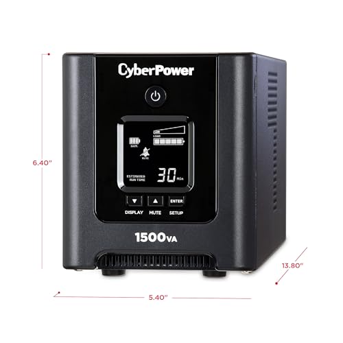 CyberPower OR1500PFCLCD PFC Sinewave UPS System, 1500VA/1050W, 8 Outlets, AVR, Mini-Tower - size: 1500VA