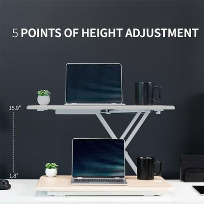 VIVO Light Wood 26 in Single Top Standing Desk Converter, DESK-V001JF - color: Light Wood, size: 26"
