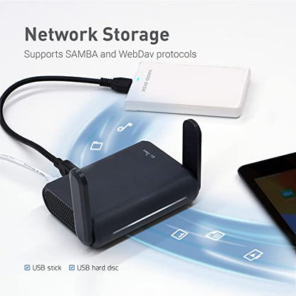 GL.iNet GL-A1300 Pocket VPN Travel Router - Portable Wi-Fi Router for Travel, Easy to Set up, Connect to Public & Hotel Wi-Fi login Page | Built-in VPN client and server for 30+ providers, AdGuard Home ready for ad blocking, repeater mode for hotel and RV
