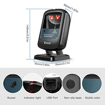 Eyoyo 2D USB Wired Desktop Hands-Free Barcode Scanner Omnidirectional - color: Blue Desktop Barcode Scanner