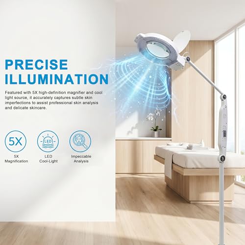 Elitzia 5X Magnifying Floor Lamp with Light for Esthetician