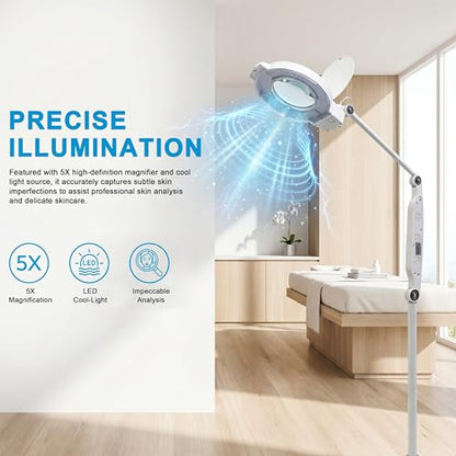 Elitzia 5X Magnifying Floor Lamp with Light for Esthetician