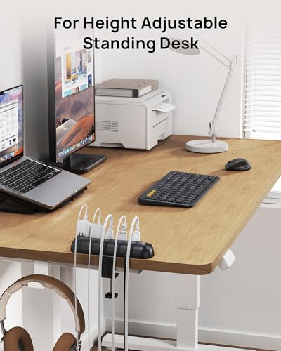 TROND Desk Clamp Power Strip, Surge Protector with 5 AC Outlets, for Home Office Desk Accessories, Black