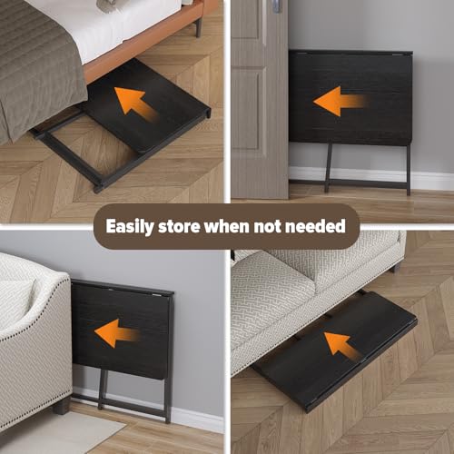 WOHOMO Folding Desk, 47.2" Foldable Computer Table for Small Spaces, Black - color: Black, size: Extra Large Size:47.2 x 19.6