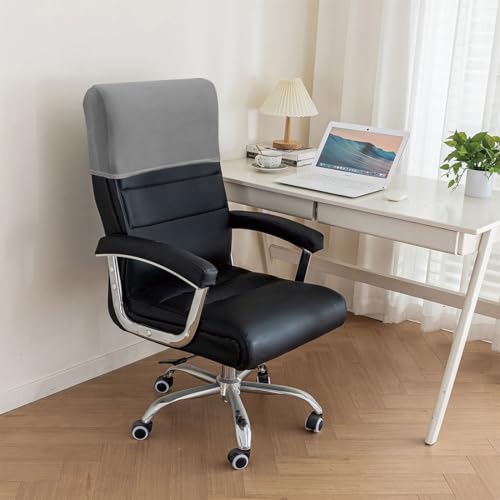 Stretch Office Chair Headrest Cover, Milk Silk Headrest Protector for Office Chairs, Head Rest Covers for High Back Computer Chairs, Furniture, Recliner Chair, 2 Pack, Light Gray - color: Milk Silk, Light Gray, size: 2 Pack