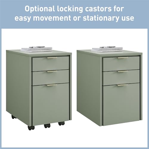 Realspace® 18" D Wood Vertical 3-Drawer File Cabinet, Pistachio Cream