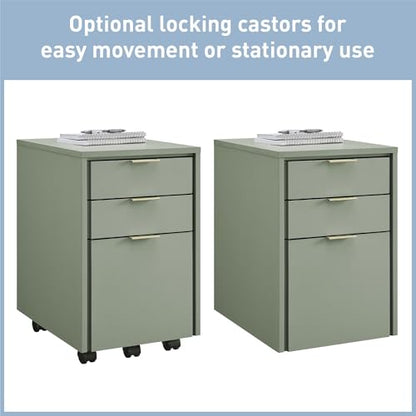Realspace® 18" D Wood Vertical 3-Drawer File Cabinet, Pistachio Cream